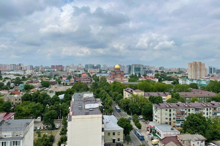 Вид сверху на город