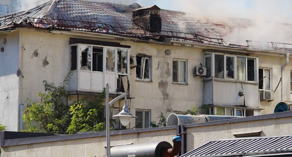 Одно из последствий падения обломков БПЛА в Новороссийске