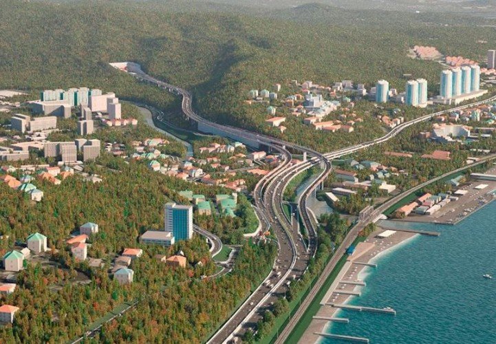 дорога идет в горы