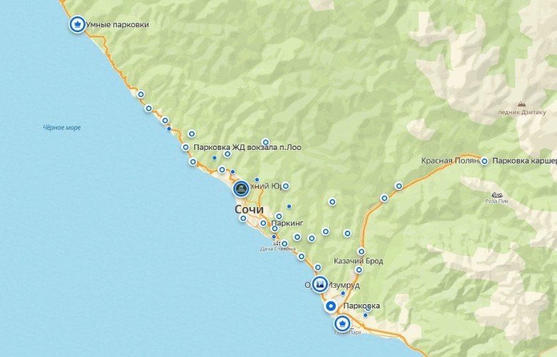 карта с парковками