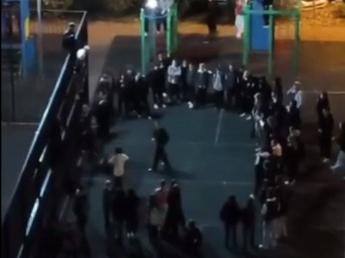 Скриншот видео драки в Губернском