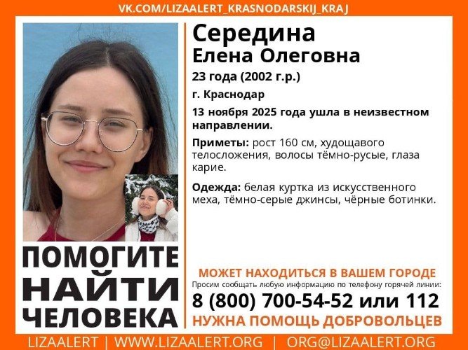 Поиски стройной брюнетки развернули в Краснодаре