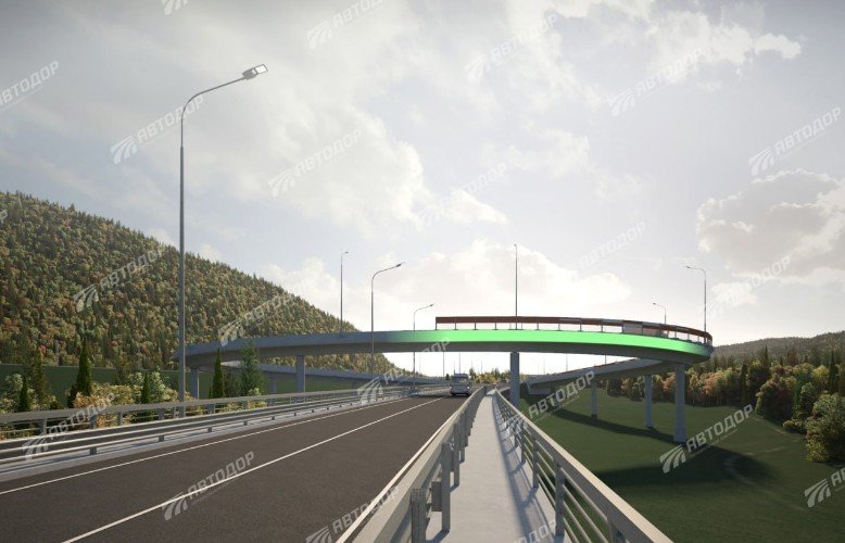 Разворотная петля у течения реки Мзымта