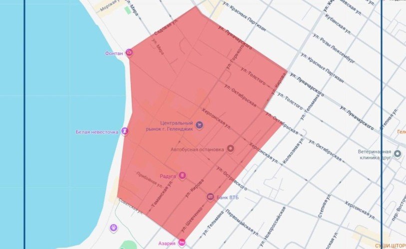 кусок карты геленджика