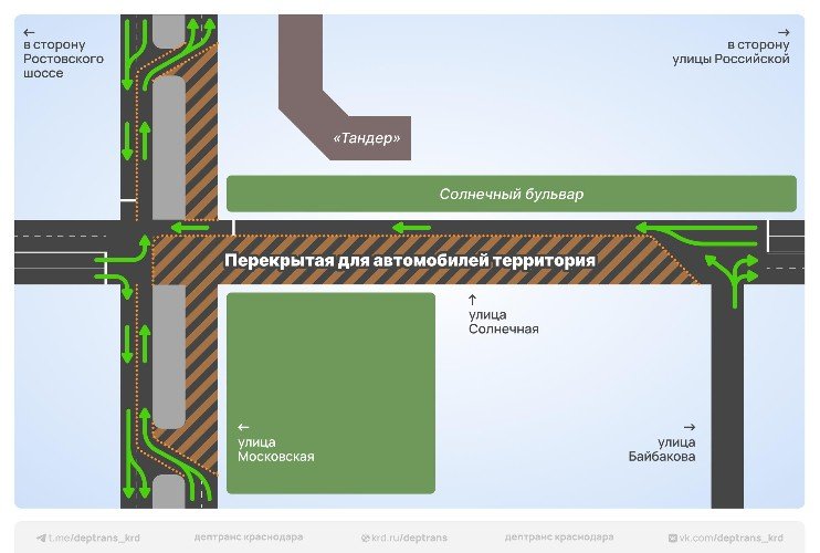 Схема объездов перекрытых улиц