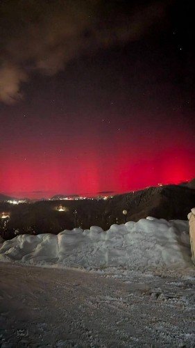Полярное сияние озарило небо над Кубанью ночью 20 января