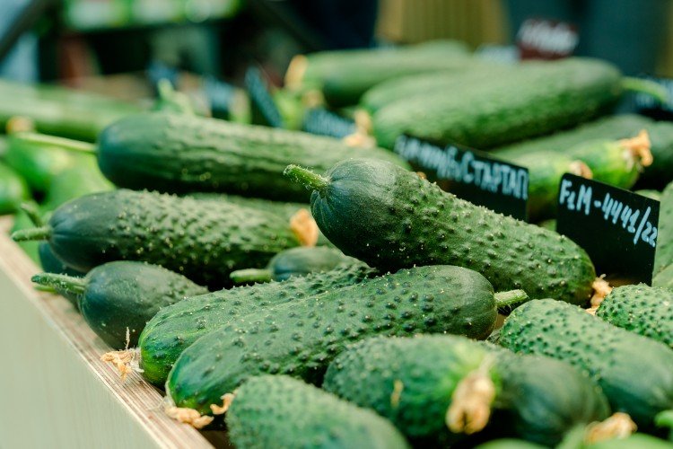 Огурцы на прилавке