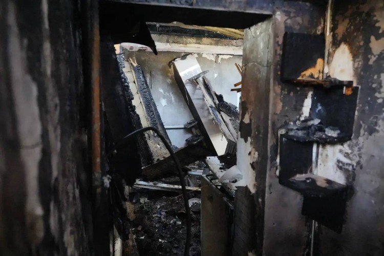 Разрушения в Новороссийске вызванные обломками БПЛА