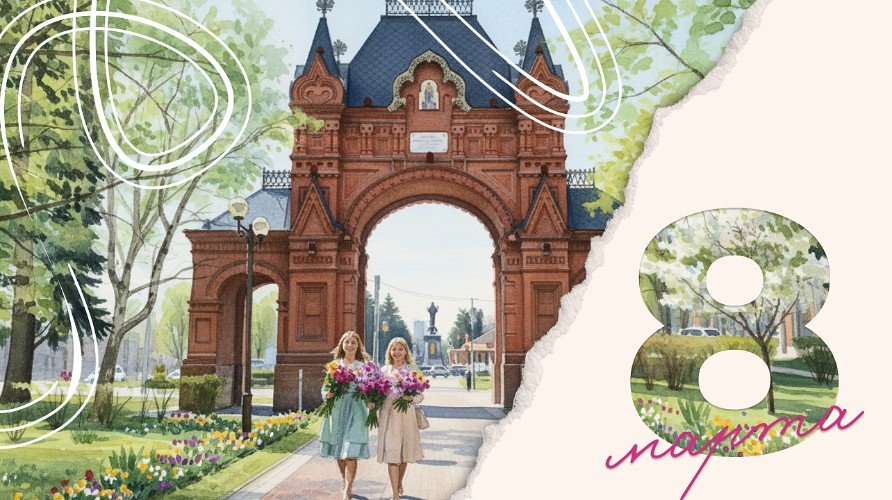 Поздравительная открытка к 8 марта