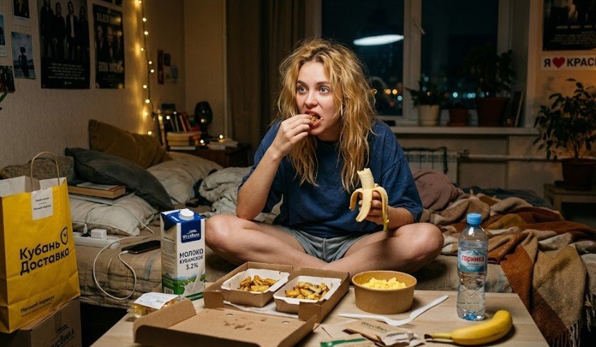 Кубанская девушка получила заказанную еду