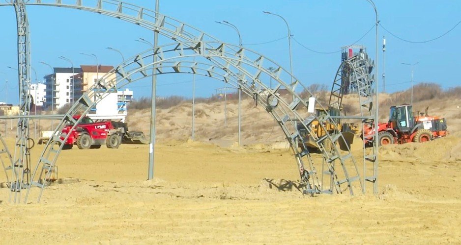 техника работает на пляже