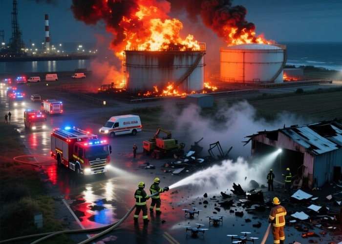 пожар на нефтебазе