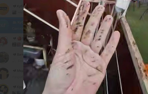 Жители Туапсе смотрят на нефтяной дождь