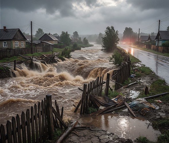 Наводнение в населенном пункте