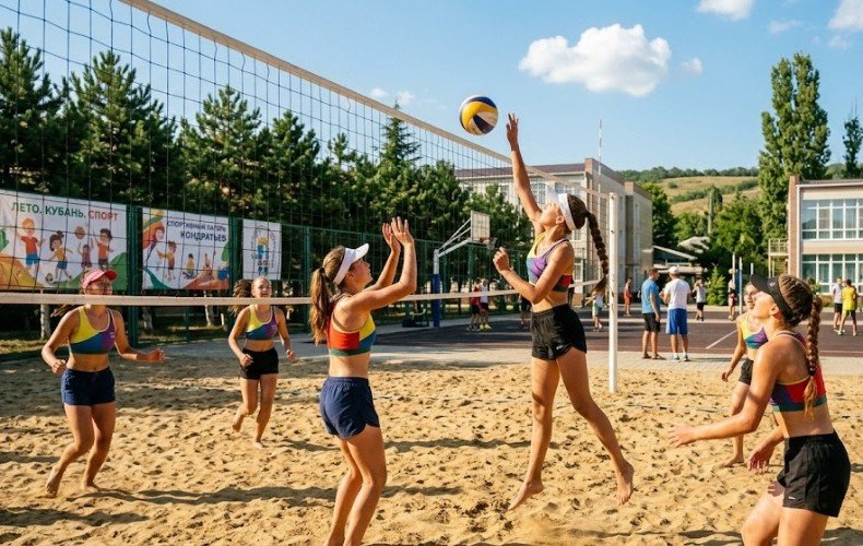 Дети отдыхают на море в летнем лагере