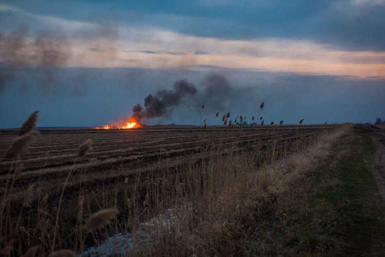 Сжигания рисовой соломы