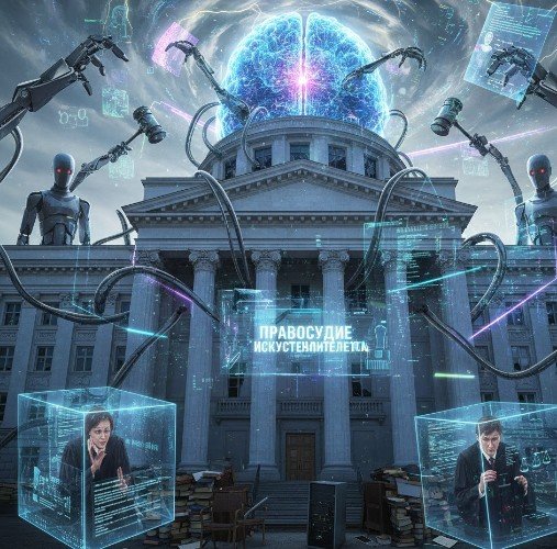 Суд захваченный искусственным интеллектом в представлении искусственного интеллекта