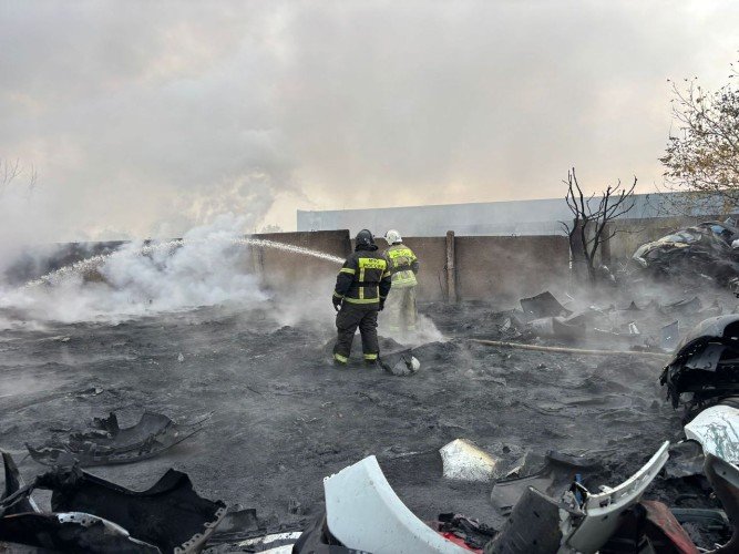 Кадры с места возгорания