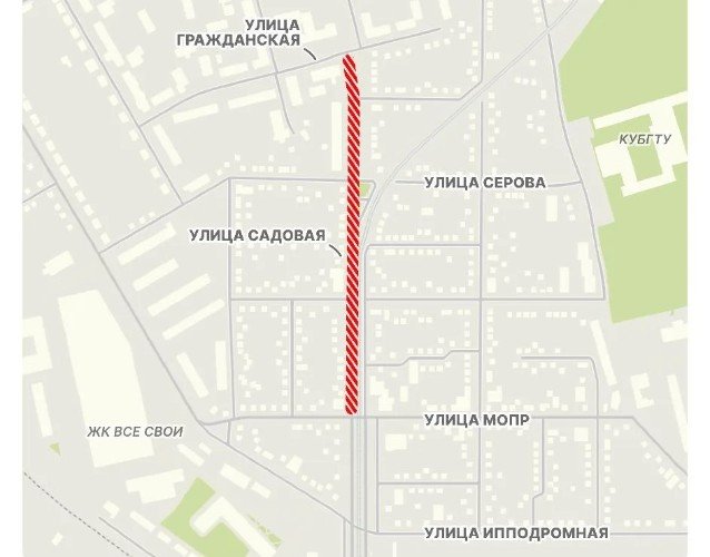 карта Краснодара