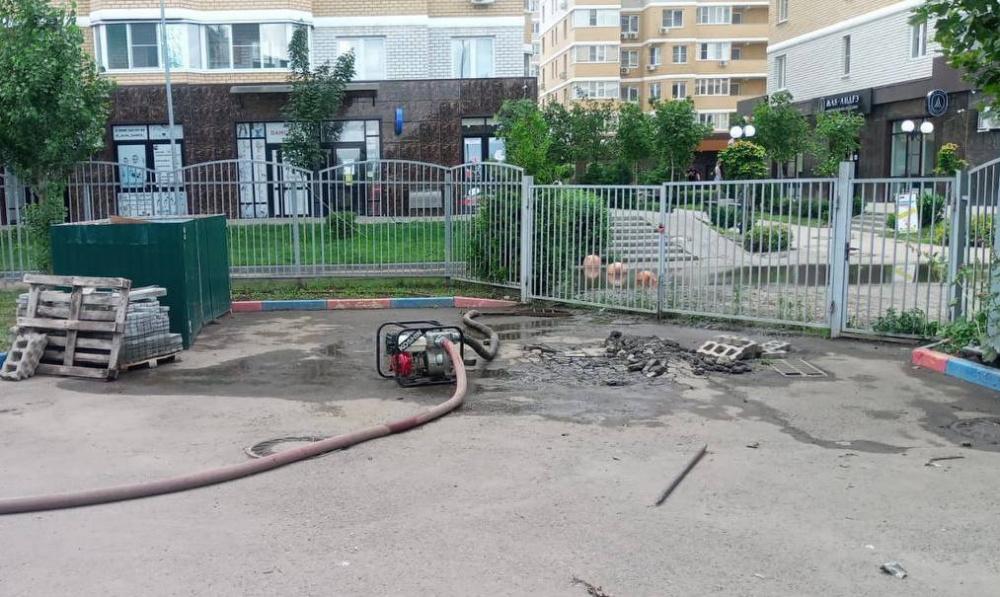 С территории детского сада «Стрекоза» в Краснодаре откачали воду