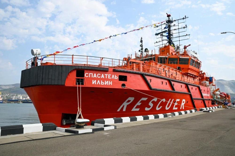 Новое аварийно-спасательное судно «Спасатель Ильин» запустили в Новороссийске