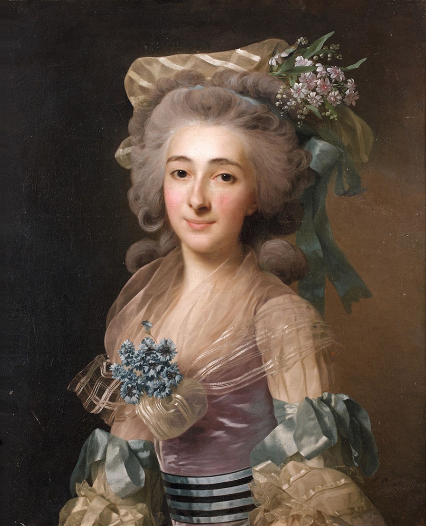 Александр Рослин. Портрет молодой женщины в цветочной шляпе
