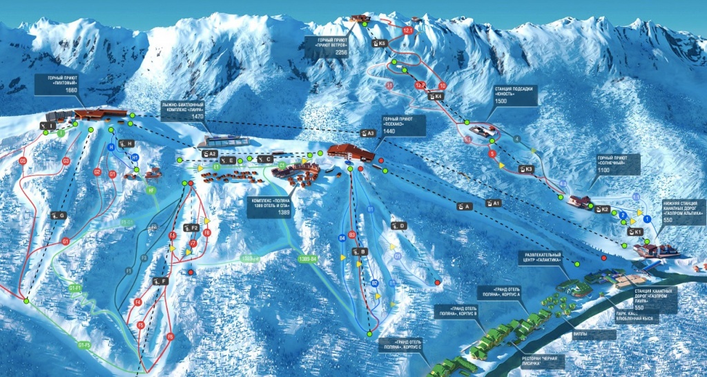 карта горнолыжного курорта Газпром