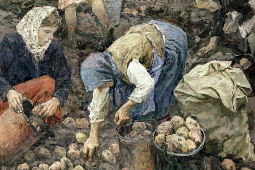 Аркадий Пластов. Сбор картофеля. 1956 г. 