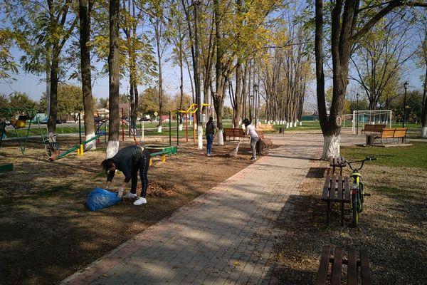 Субботник прошел в парках станицы Тбилисская