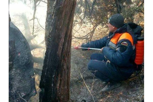 Местные жители незамедлительно прибыли на тушение пожара