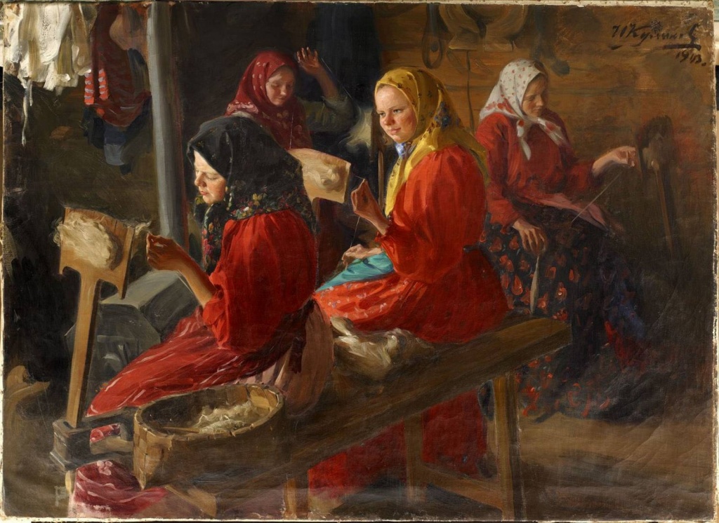 Пряхи. Художник Иван Куликов. 1903 г..jpg