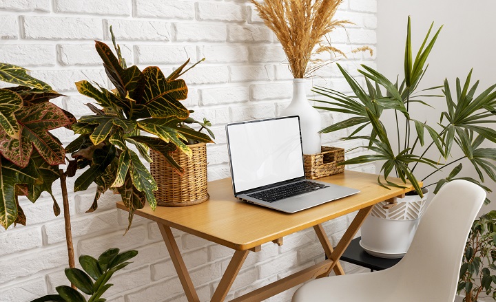 high-angle-laptop-table-with-plants.jpg Рабочее место на удаленке