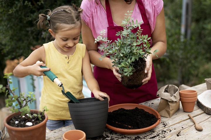 close-up-transplanting-process-plants.jpg Девочка с мамой пересаживают растение в горшок