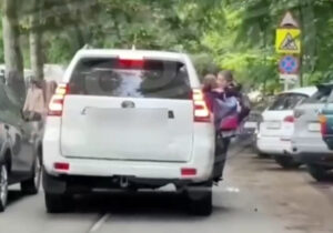 В Сочи автоледи прокатила детей на пороге внедорожника
