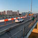 Фоторепортаж: как Краснодар пережил первый день ремонта Тургеневского моста