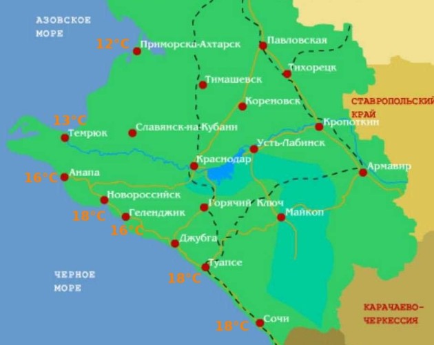 Где теплее: рейтинг курортов Кубани по температуре моря