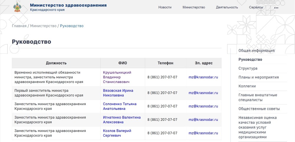Временно исполняющего обязанности министра здравоохранения назначили в Краснодарском крае