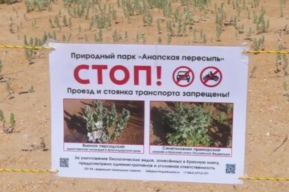 табличка стоит на пляже