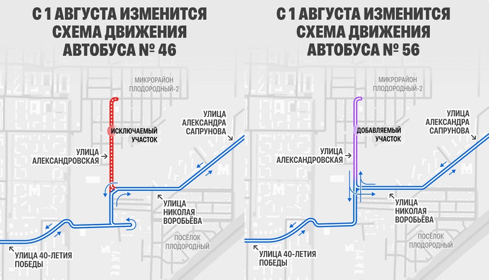 Измененные схемы движения