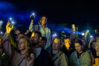 люди стоят на концерте